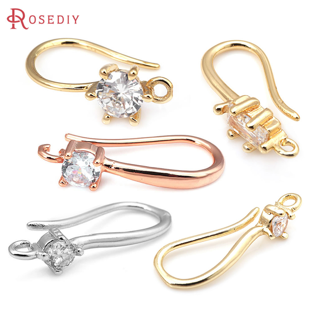 Jewelry Making Earring Supplies - 18K kuningan warna emas dengan zirkon