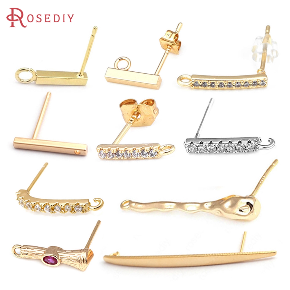 Jewelry Making Earring Supplies - Anting Tusuk Bentuk Batang Persegi Panjang