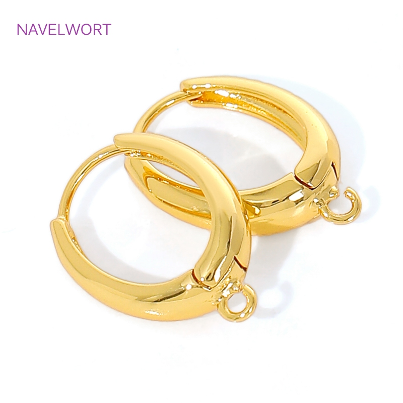 Jewelry Making Earring Supplies - Pengait Anting Kuningan Berlapis Emas 18K,