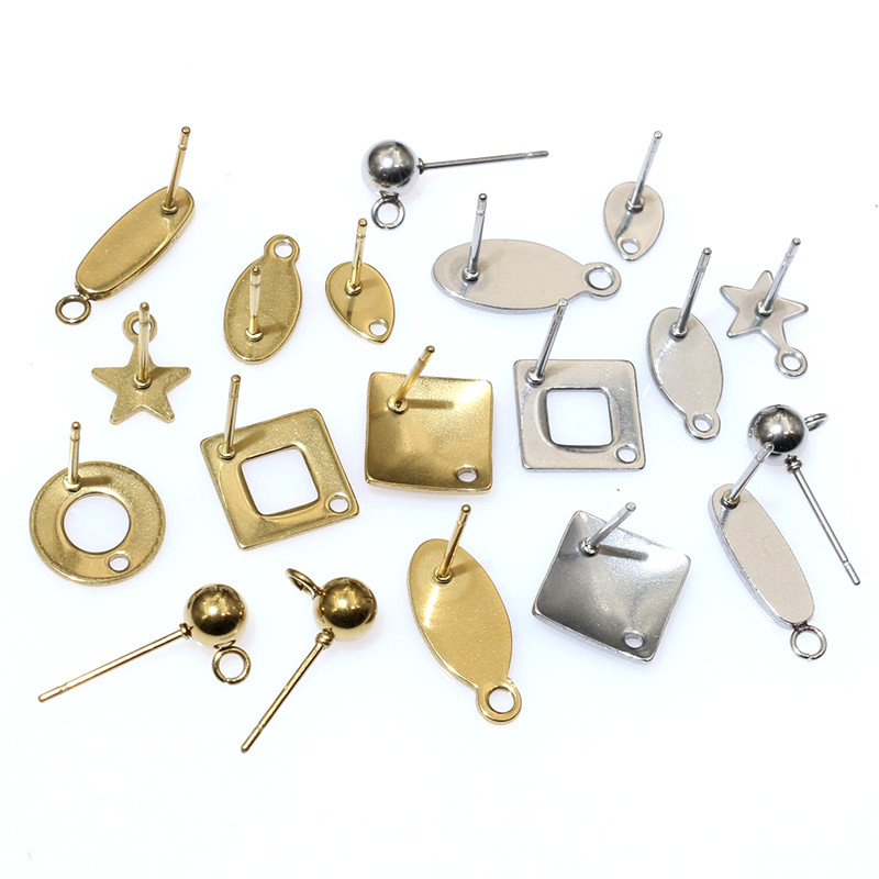 Jewelry Making Earring Supplies - 20 Buah Anting-Anting Kerajinan Baja Tahan