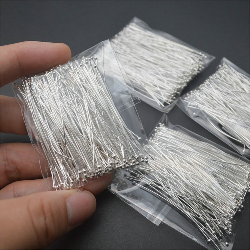 100 Buah Pin Kepala Bola Bulat - Jewelry Making Using Beads ulasan dan harga