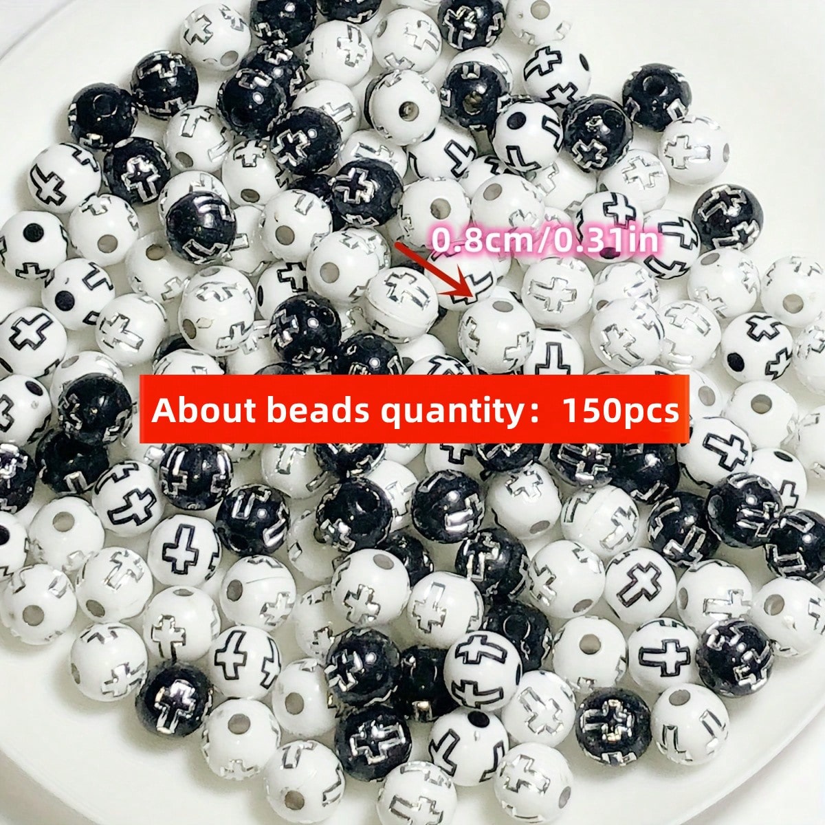 8mm 150pcs Manik-manik Salib H - Jewelry Making Business ulasan dan harga