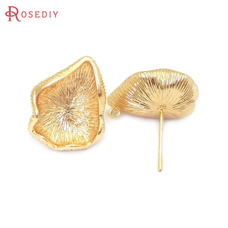 18K warna emas kuningan daun t - Jewelry Making Earring Supplies ulasan dan harga