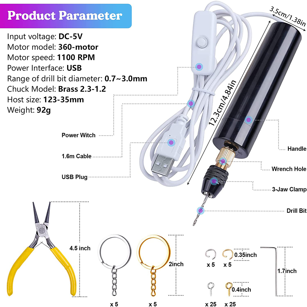 Bor Listrik Mini Genggam DIY B - Jewelry Making Dc ulasan dan harga