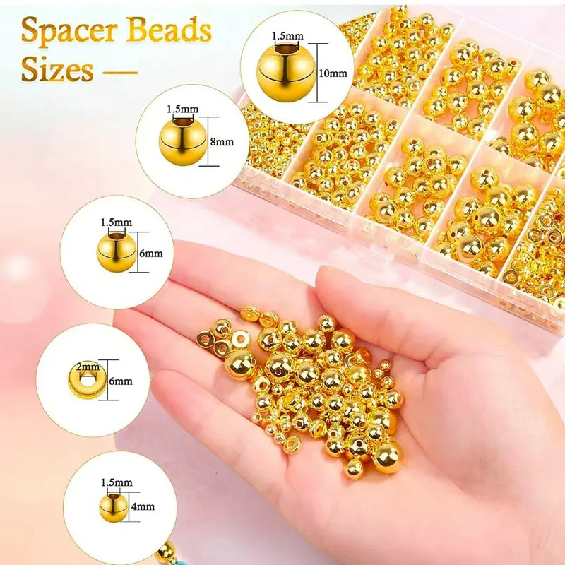 1000 Buah Kit Manik Spacer Ema - Jewelry Making Tutorials ulasan dan harga