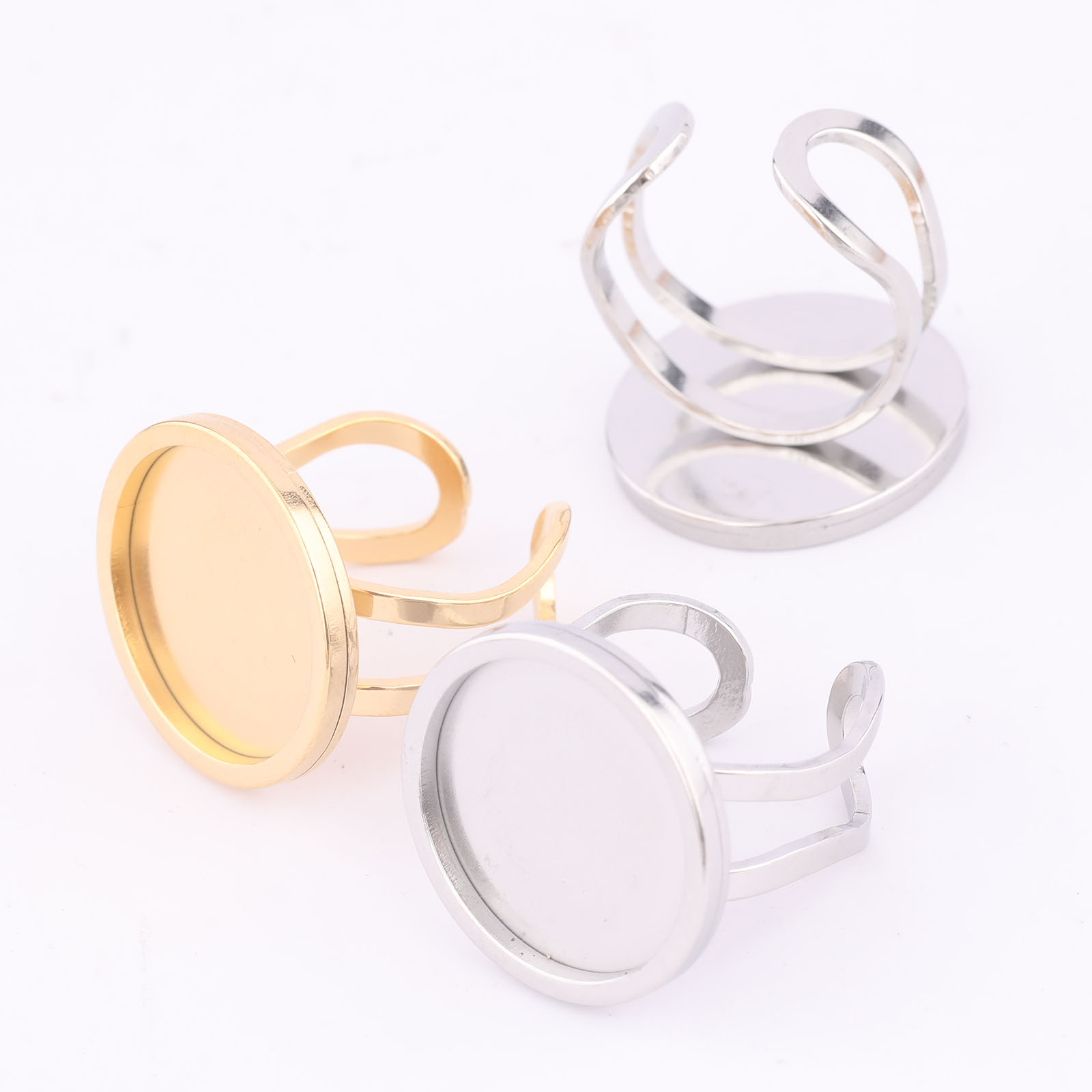 5 Buah 18Mm Bulat Cabochon Cin - Jewelry Making Tutorials ulasan dan harga