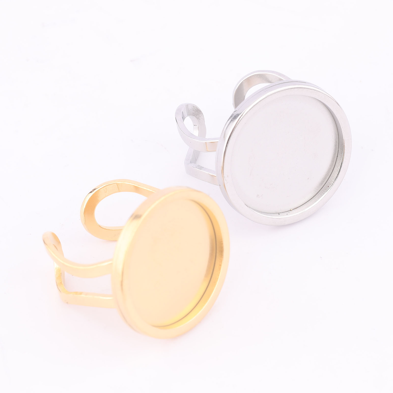 5 Buah 18Mm Bulat Cabochon Cin - Jewelry Making Tutorials ulasan dan harga